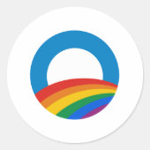 Sticker Rond Obama Rainbow (Devant)