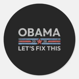 Sticker Rond Obama réagit, Obama rétro Vintage patriotique