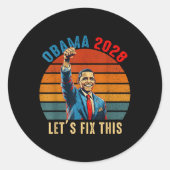 Sticker Rond Obama Reback 2028 Déclaration 0 (Devant)