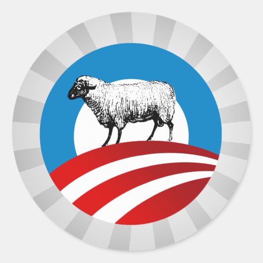 STICKER ROND OBAMA SHEEP (Devant)