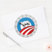 STICKER ROND OBAMA SHEEP (Enveloppe)