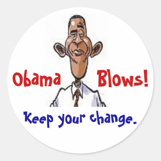 Sticker Rond Obama souffle ! (Devant)