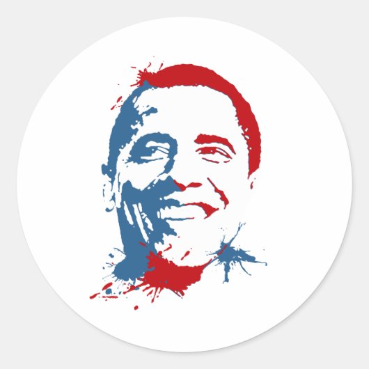 Sticker Rond Obama splat (Devant)