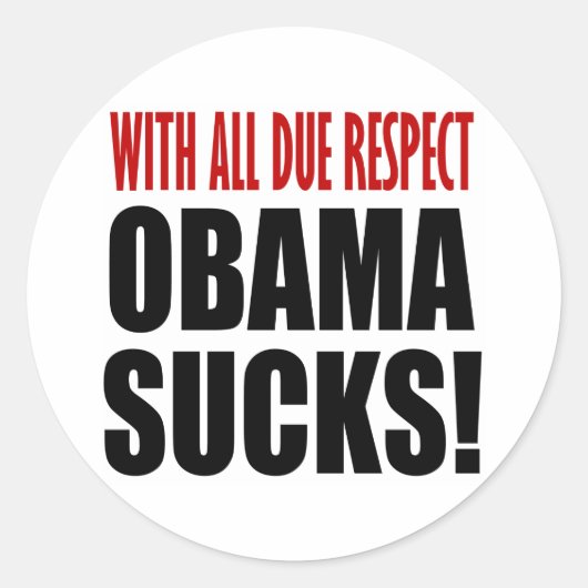 Sticker Rond Obama Sucks (Devant)