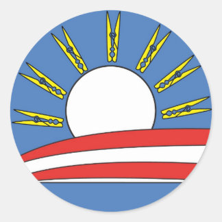 Sticker Rond Obama : Tenez votre nez et votez le logo