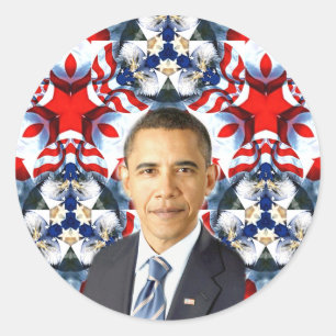 Sticker Rond Obama, USA_
