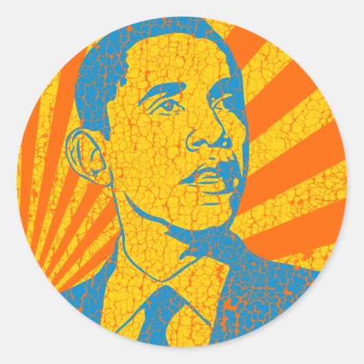 Sticker Rond Obama Vintage (Devant)