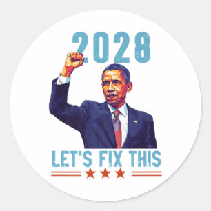 Sticker Rond Obama Vintage patriotique 2028 Ral de protestation