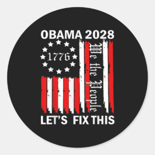 Sticker Rond Obama Vintage rétro patriotique 2028