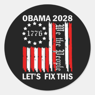 Sticker Rond Obama Vintage rétro patriotique 2028