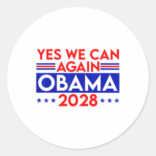 Sticker Rond Obama Vintage rétro patriotique 2028