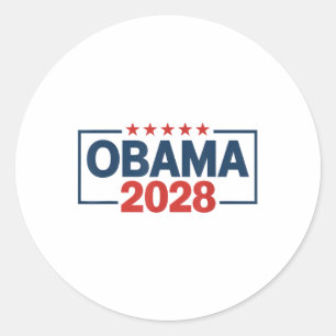 Sticker Rond Obama Vintage rétro patriotique 2028