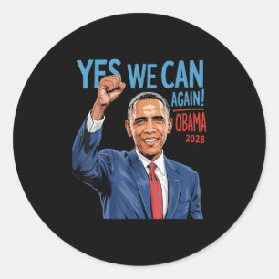 Sticker Rond Obama Vintage rétro patriotique 2028