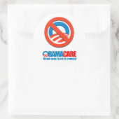 Sticker Rond Obamacare - Se pencher ici, il vient (Sac)