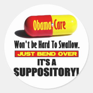 Sticker Rond ObamaCare - suppositoire