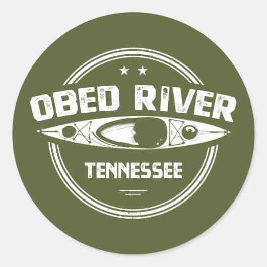 Sticker Rond Obed River Tennessee Kayaking (Devant)