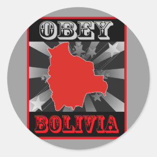 Sticker Rond Obéissez la Bolivie