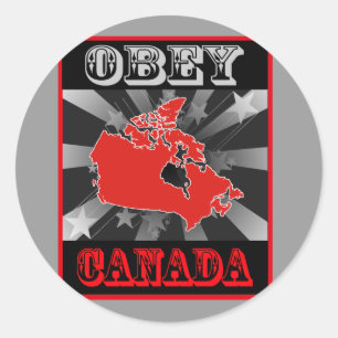 Sticker Rond Obéissez le Canada