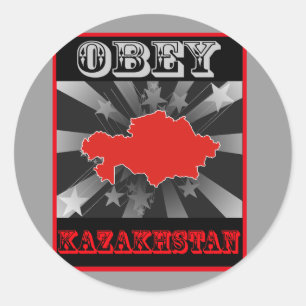 Sticker Rond Obey Kazakhstan
