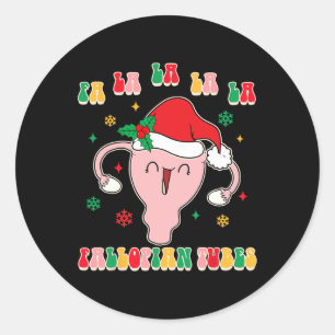 Sticker Rond Obgyn, sage-femme Doula Christmas Fa La La Fallo