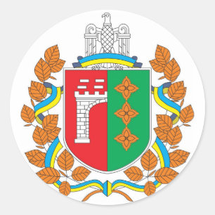 Sticker Rond Oblast Tchernivtsi COA, Ukraine
