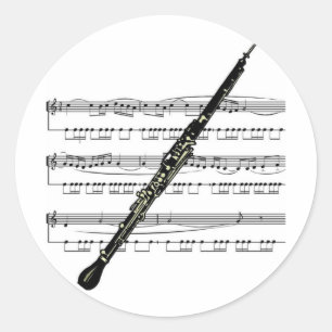 Sticker Rond Oboe musical 01 B
