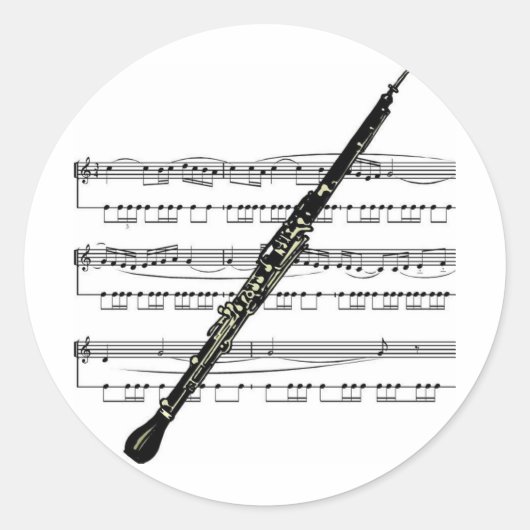 Sticker Rond Oboe musical 01 B (Devant)