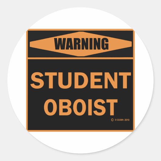 Sticker Rond Oboiste étudiant (Devant)