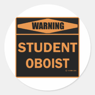 Sticker Rond Oboiste étudiant