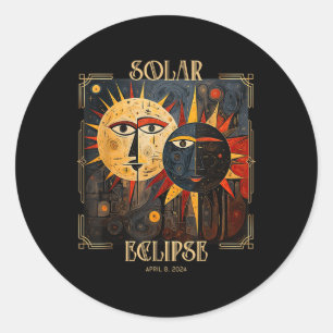 Sticker Rond Obscurité Mon Vieux Ami Chat Solaire Éclipse Avril