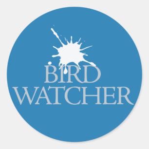 Sticker Rond Observateur d'oiseaux