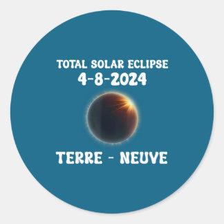 Sticker Rond Observation de l'éclipse solaire totale Nord