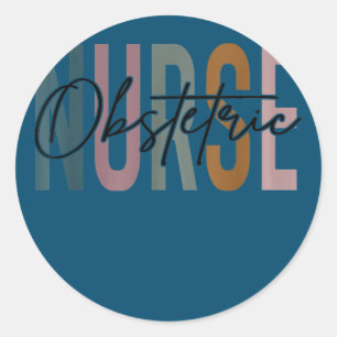 Sticker Rond Obstetric Nurse Life Multicolor Obstetric Nurse