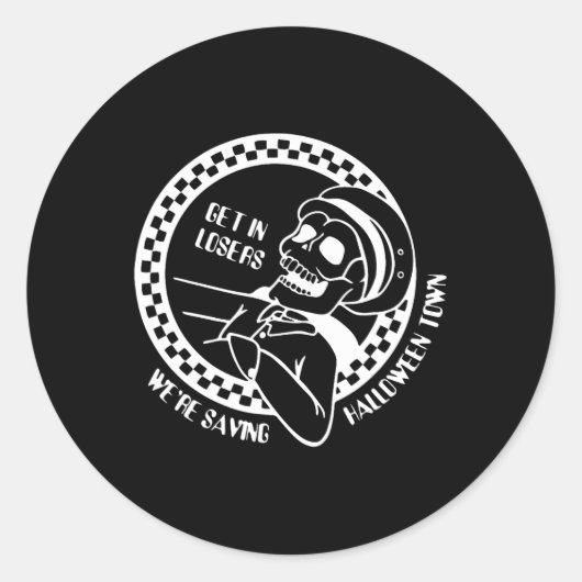 Sticker Rond Obtenez Dans Les Perdants Lazy Costume Halloween F (Devant)