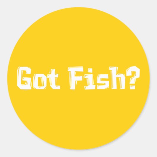 Sticker Rond Obtenir des cadeaux de poisson (Devant)