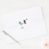 Sticker Rond Obtenir le sapin de Noël (Enveloppe)