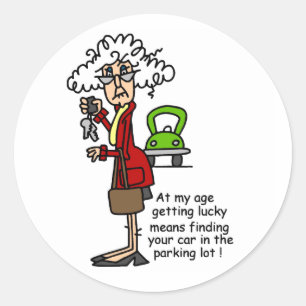 Sticker Rond Obtenir un Humour chanceux