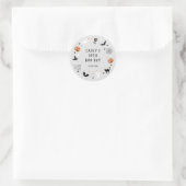 Sticker Rond Obtenons éffrayant anniversaire Halloween Grey (Sac)