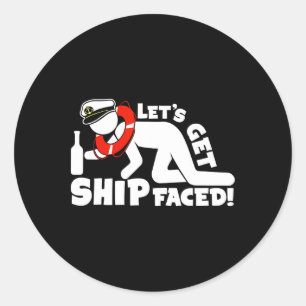 Sticker Rond Obtenons Facture de bateau - Vacances de bateau de