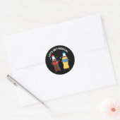 Sticker Rond Obtenons Fizzical Funny Soda Pun Pop Pun Dark BG (Enveloppe)