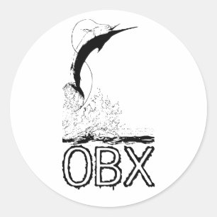 Sticker Rond OBX Saltwater Pêche sportive