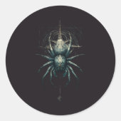 Sticker Rond Occult Spider Mystic Geometry Dark Art (Devant)