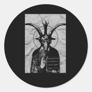 Sticker Rond Occulte Baphomet Gothique Grunge Satan Devil Black