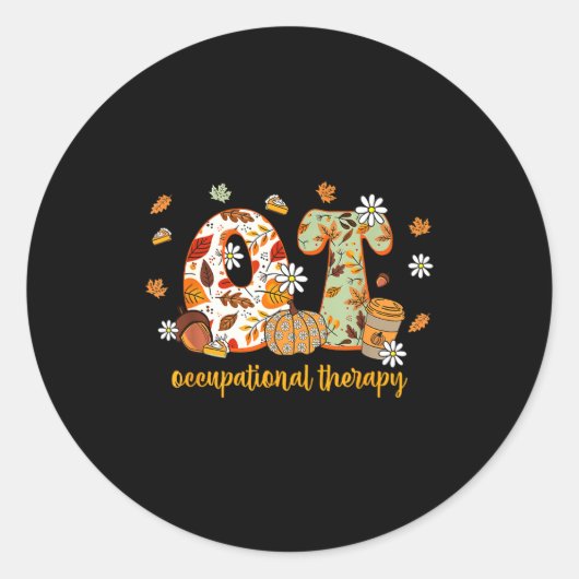 Sticker Rond Occupational Therapy Fall Ot Ota Autumn Thanksgivi (Devant)