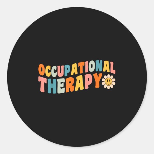 Sticker Rond Occupational Therapy Groovy Occupational Therast O (Devant)