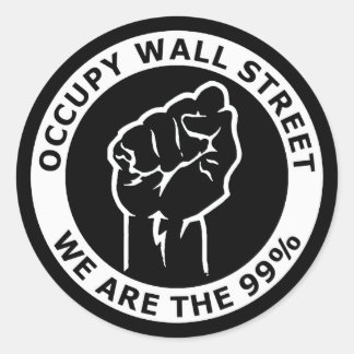 Sticker Rond Occupons Wall Street, Nous Sommes Les 99%