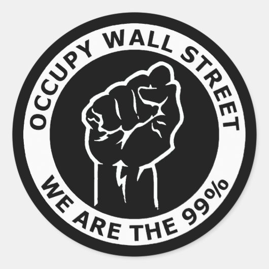 Sticker Rond Occupons Wall Street, Nous Sommes Les 99% (Devant)
