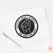 Sticker Rond Occupons Wall Street, Nous Sommes Les 99% (Enveloppe)