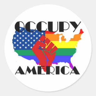 Sticker Rond Occupy America - LGBTQ