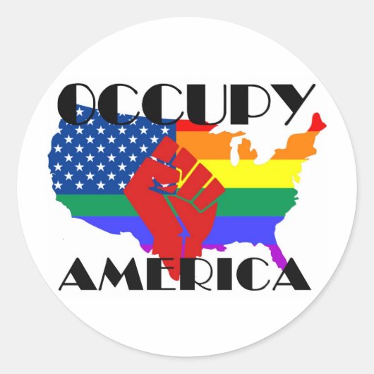 Sticker Rond Occupy America - LGBTQ (Devant)